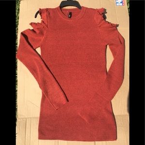 New long cold shoulder sweater